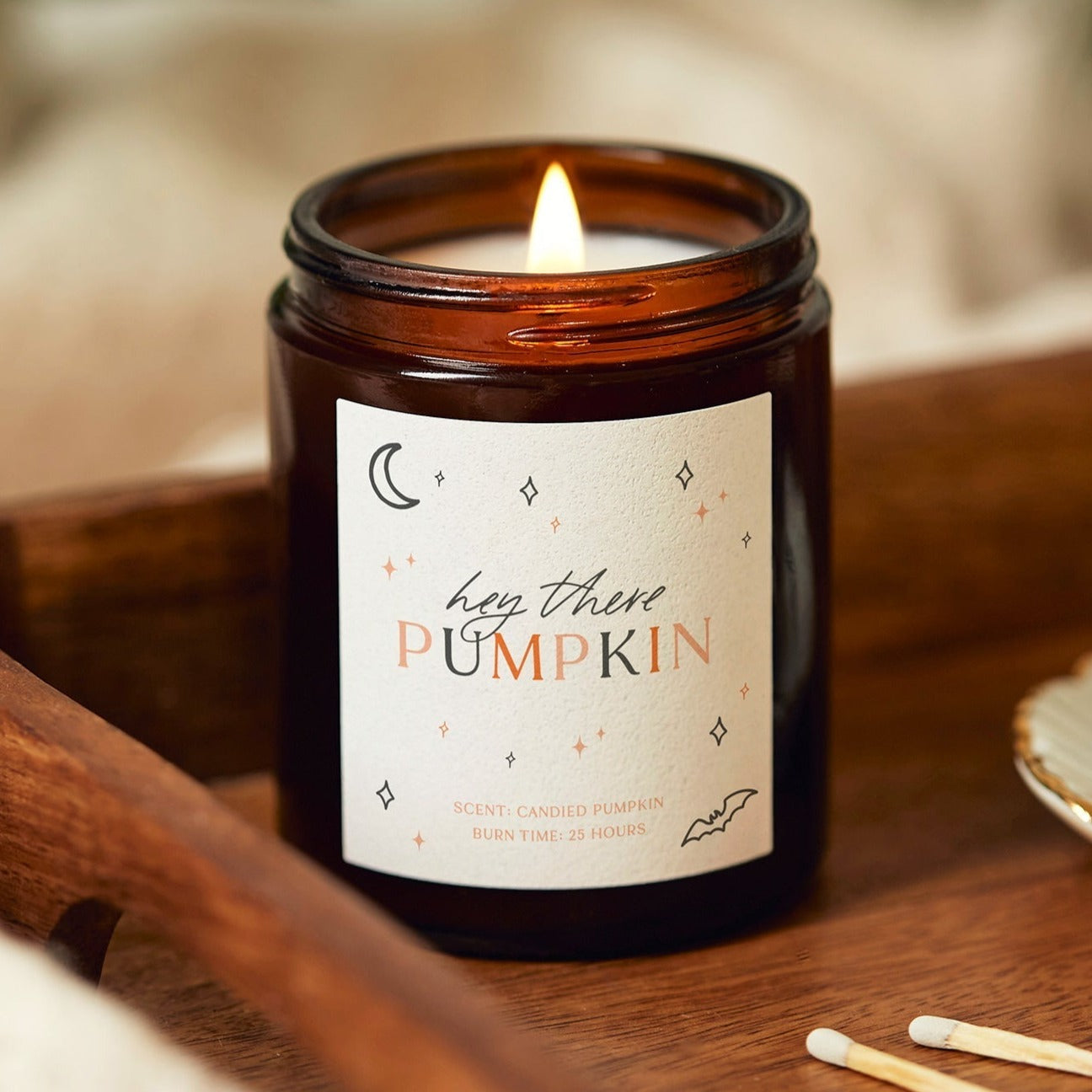 Hey There Pumpkin Halloween Decoration Candle - Kindred Fires