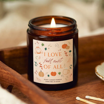 I Love Fall Autumn Candle Home Decoration - Kindred Fires