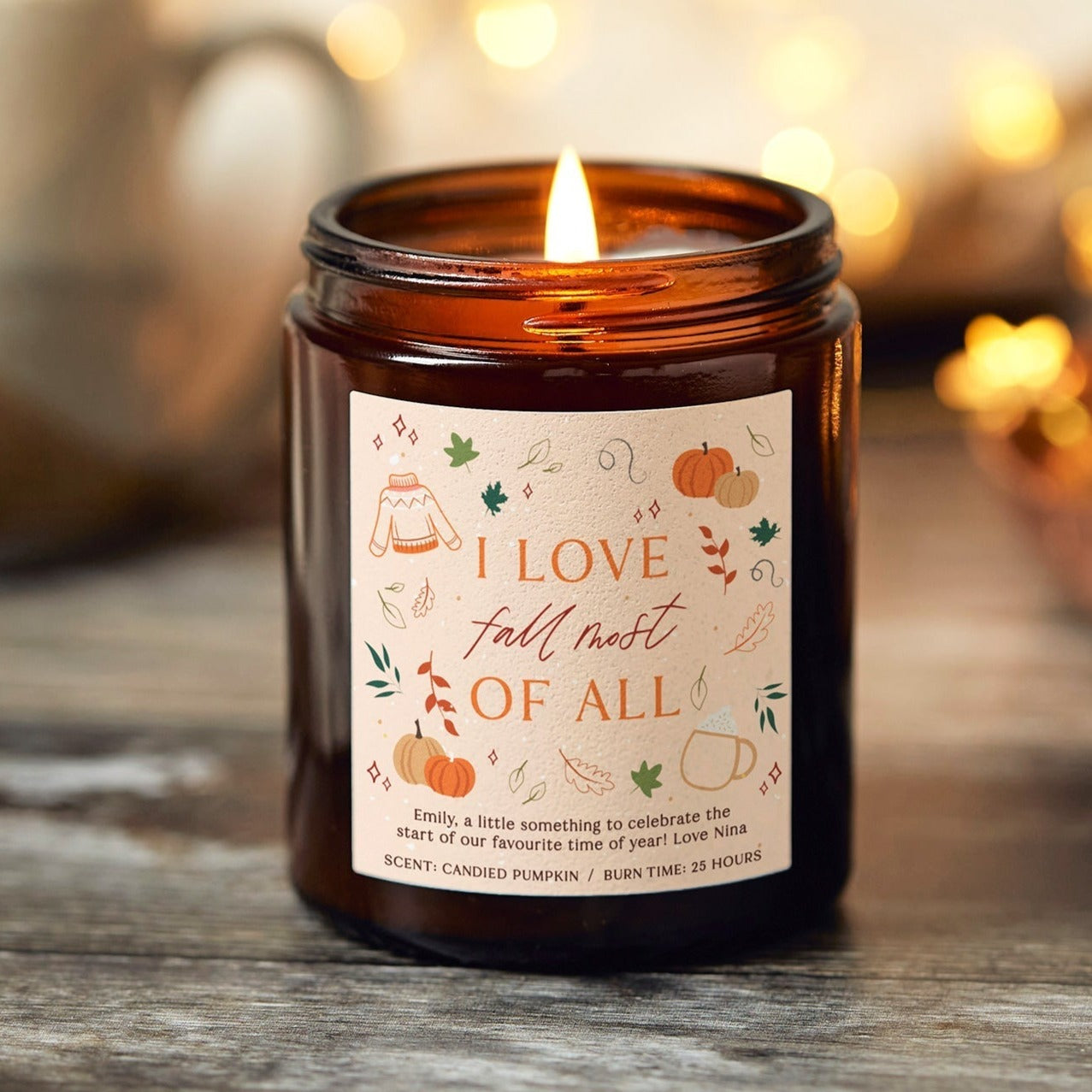 I Love Fall Autumn Candle - Kindred Fires