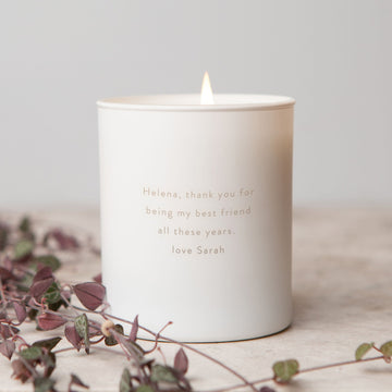 Initial Flower Personalised Glow Through Candle Gift - Kindred Fires
