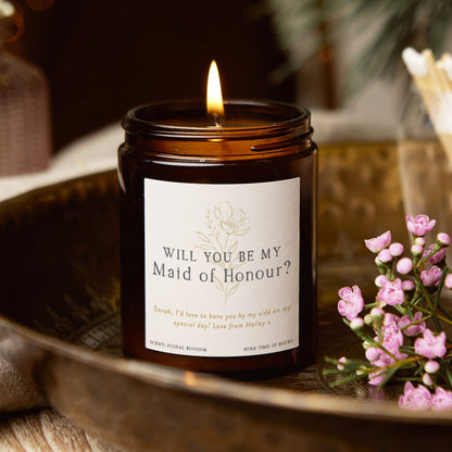 Maid of Honour Proposal Idea Personalised Candle - Kindred Fires