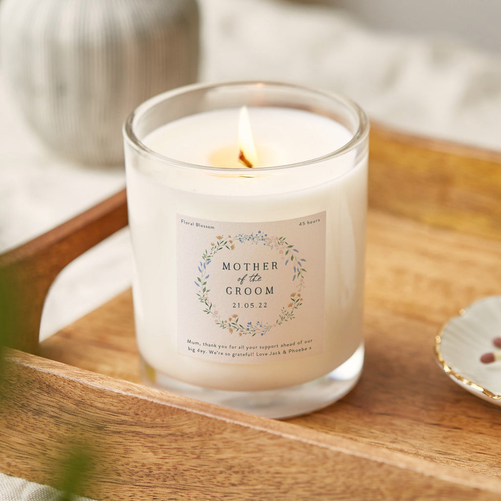 Mother of the Groom Gift Personalised Luxury Scented Soy Wax Candle - Kindred Fires