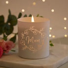 Mother's Day Gift Floral Personalised Candle - Kindred Fires