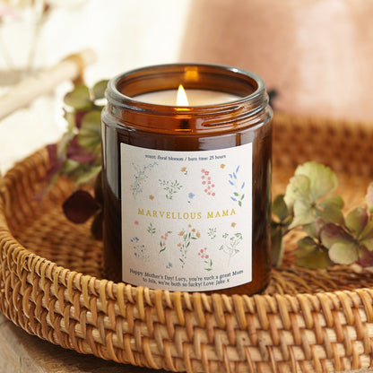 Mother's Day Gift Mama Floral Candle - Kindred Fires