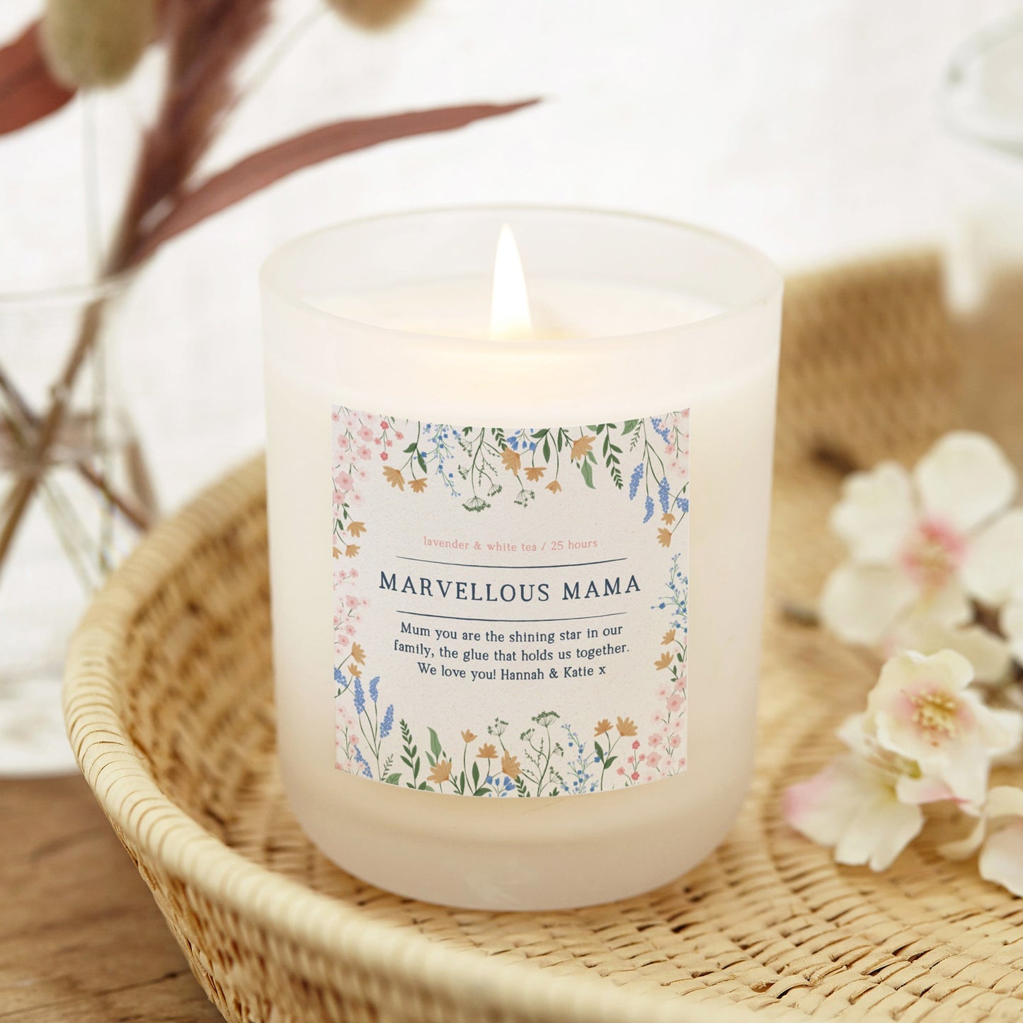 Mother's Day Gift Mama Floral Personalised Candle - Kindred Fires