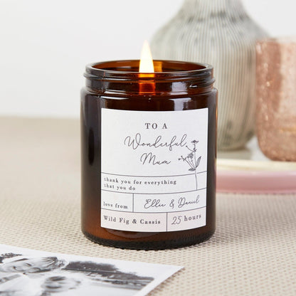 Mother's Day Gift Personalised Apothecary Candle - Kindred Fires