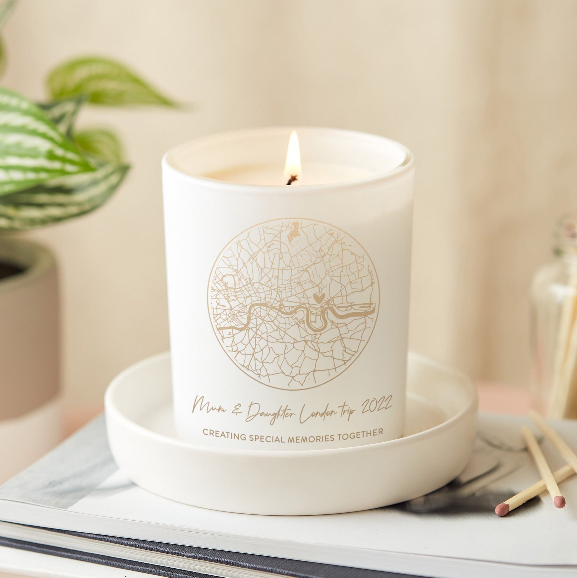 Mother's Day Gift Personalised Luxury Candle Bespoke Map - Kindred Fires