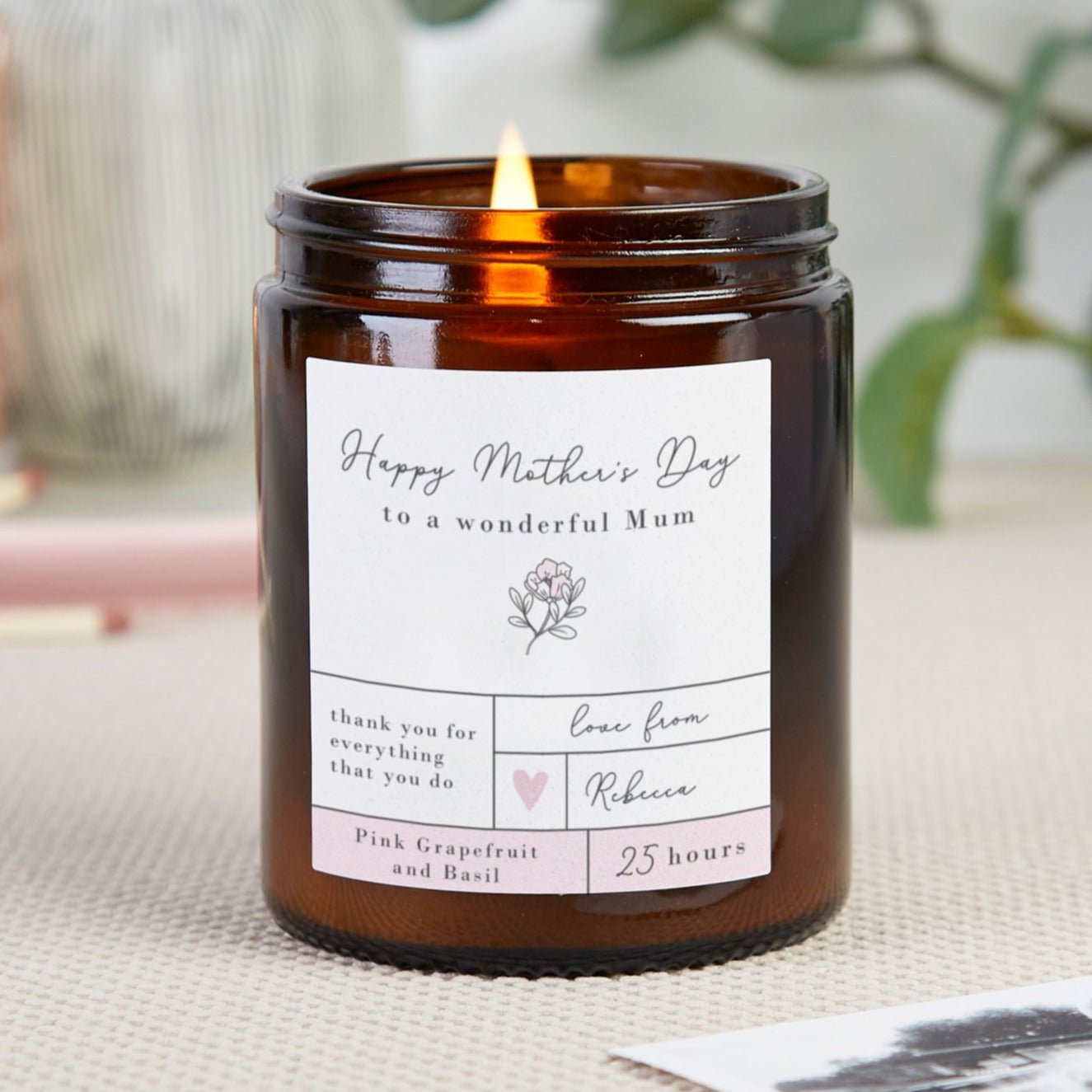Mother's Day Gift Personalised Soy Candle - Kindred Fires