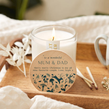 Mum and Dad Gift Woodland Christmas Scented Christmas Candle