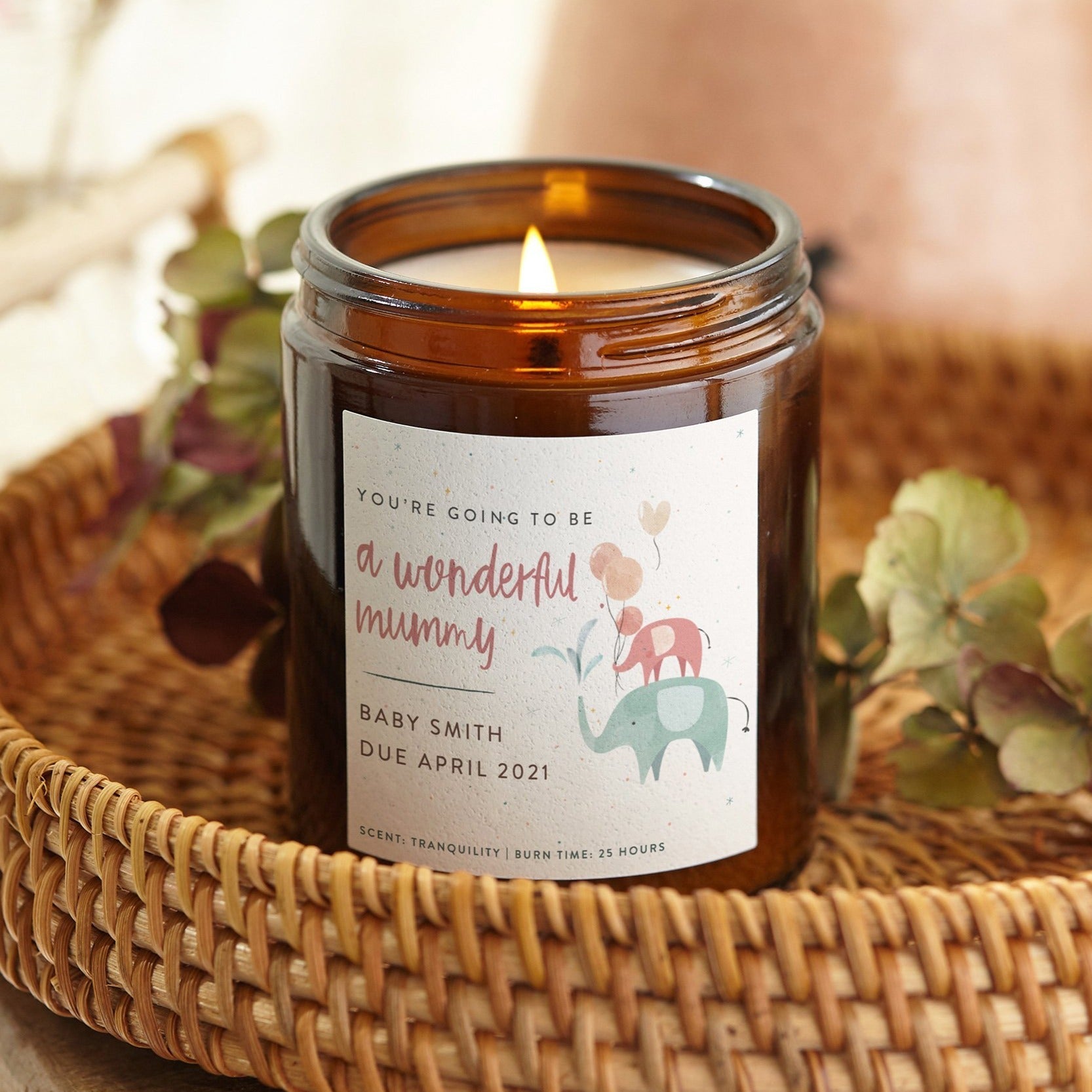 Mummy To Be Gift Personalised Candle - Kindred Fires