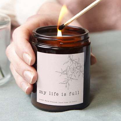 My Life is Full Affirmation Mindfulness Candle - Kindred Fires