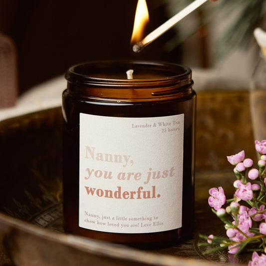Nanny Christmas Gift You Are Wonderful Candle - Kindred Fires