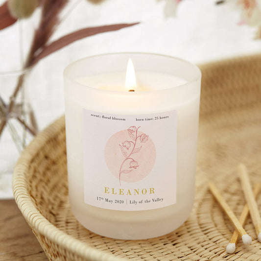 New Baby Gift Keepsake Birth Flower Candle - Kindred Fires