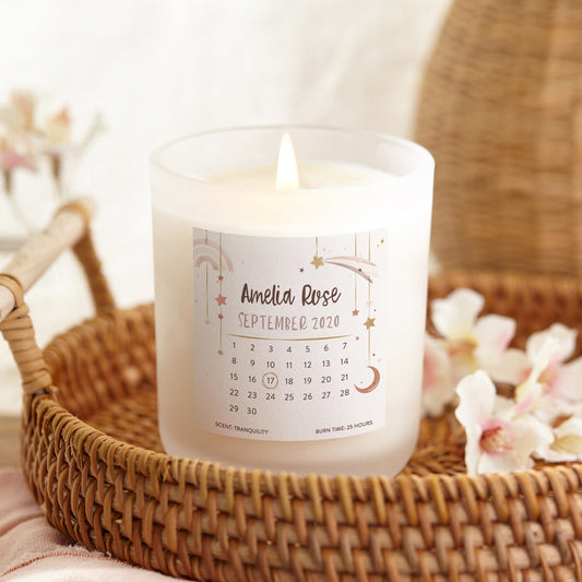 New Baby Gift Keepsake Candle Calendar - Kindred Fires