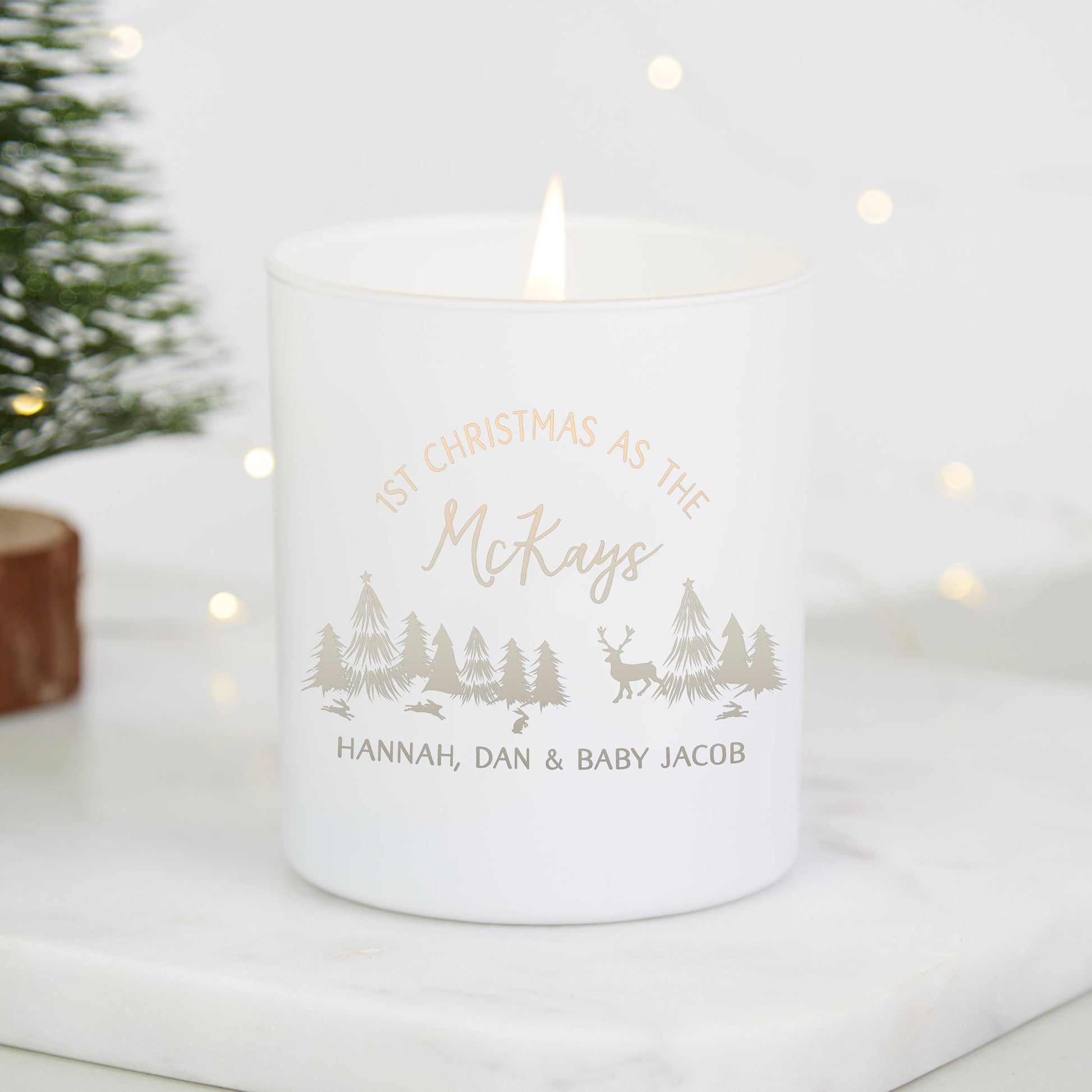 New Family Christmas Gift Personalised Candle - Kindred Fires