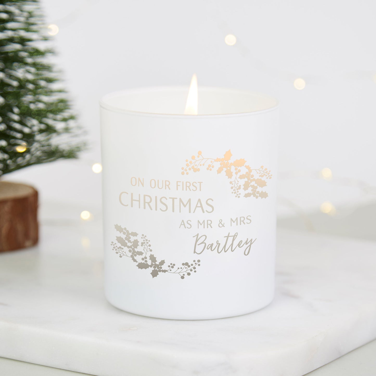 New Wife Husband Christmas Gift Personalised Candle - Kindred Fires