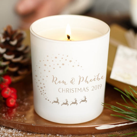Personalised Christmas Decoration Winter Candle - Kindred Fires