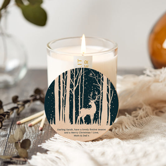 Personalised Christmas Gift Stag Christmas Scented Christmas Candle