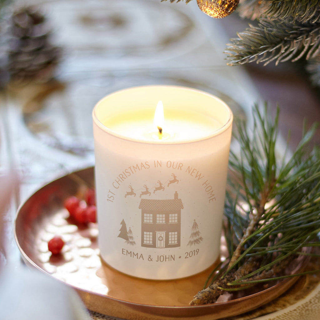 1st Christmas New Home Personalised Candle - Kindred Fires