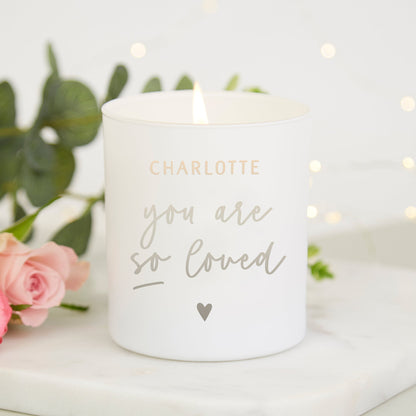 Personalised Love Scented Glass Candle - Kindred Fires