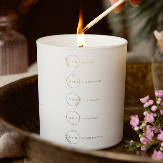 Personalised Timeline Glow Through Candle - Kindred Fires