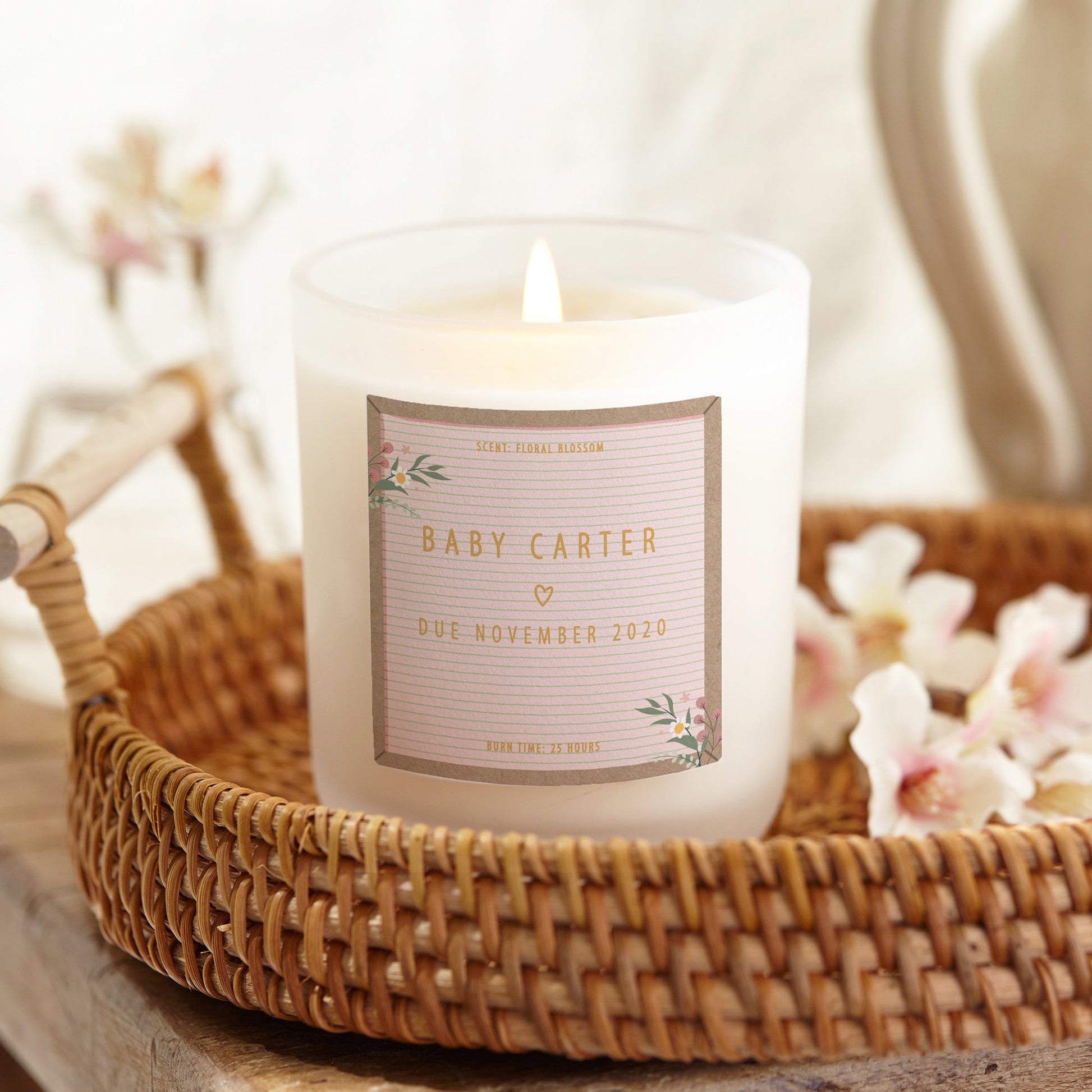 Pregnancy Reveal Idea Baby Candle - Kindred Fires