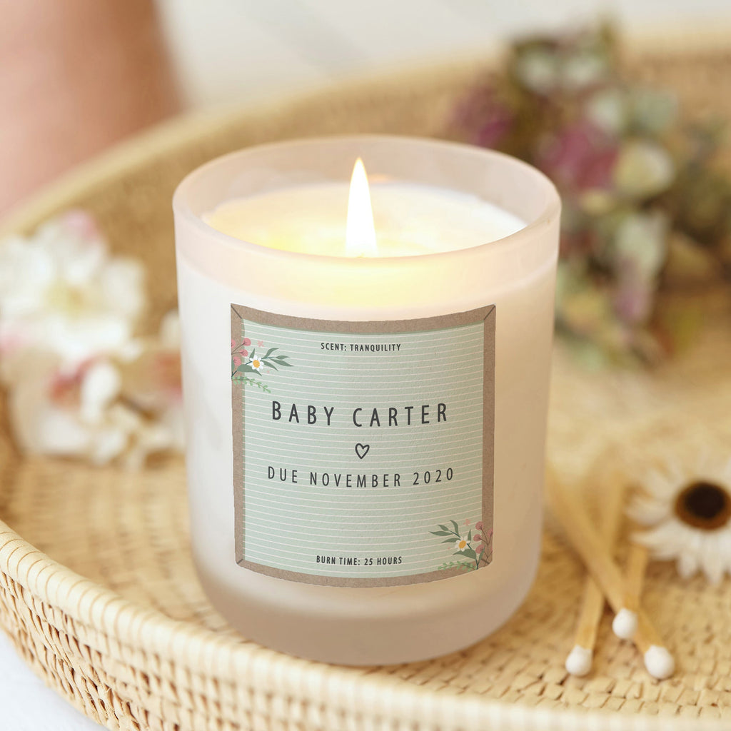 Pregnancy Reveal Idea Baby Candle - Kindred Fires