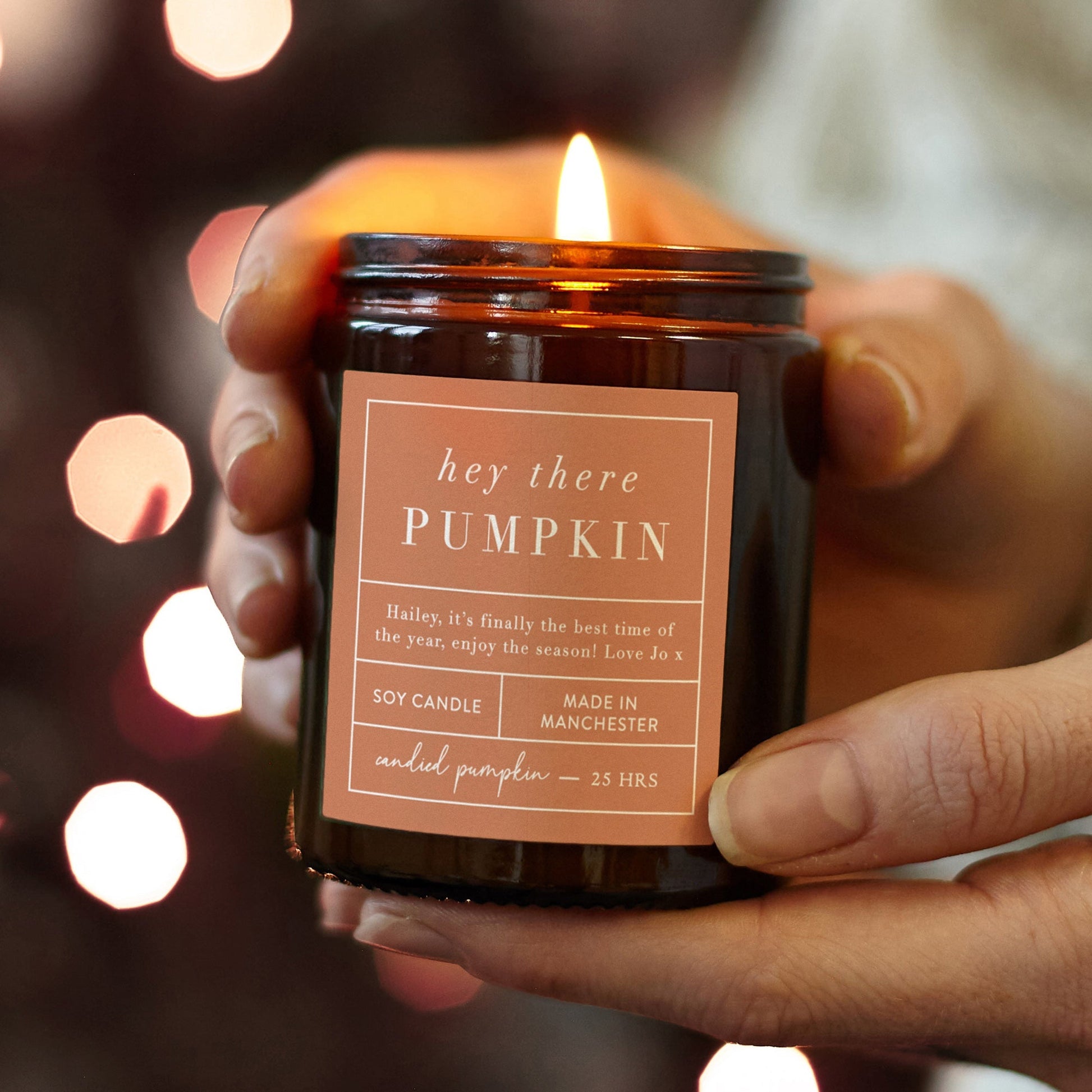 Pumpkin Candle Personalised Autumn Decor - Kindred Fires