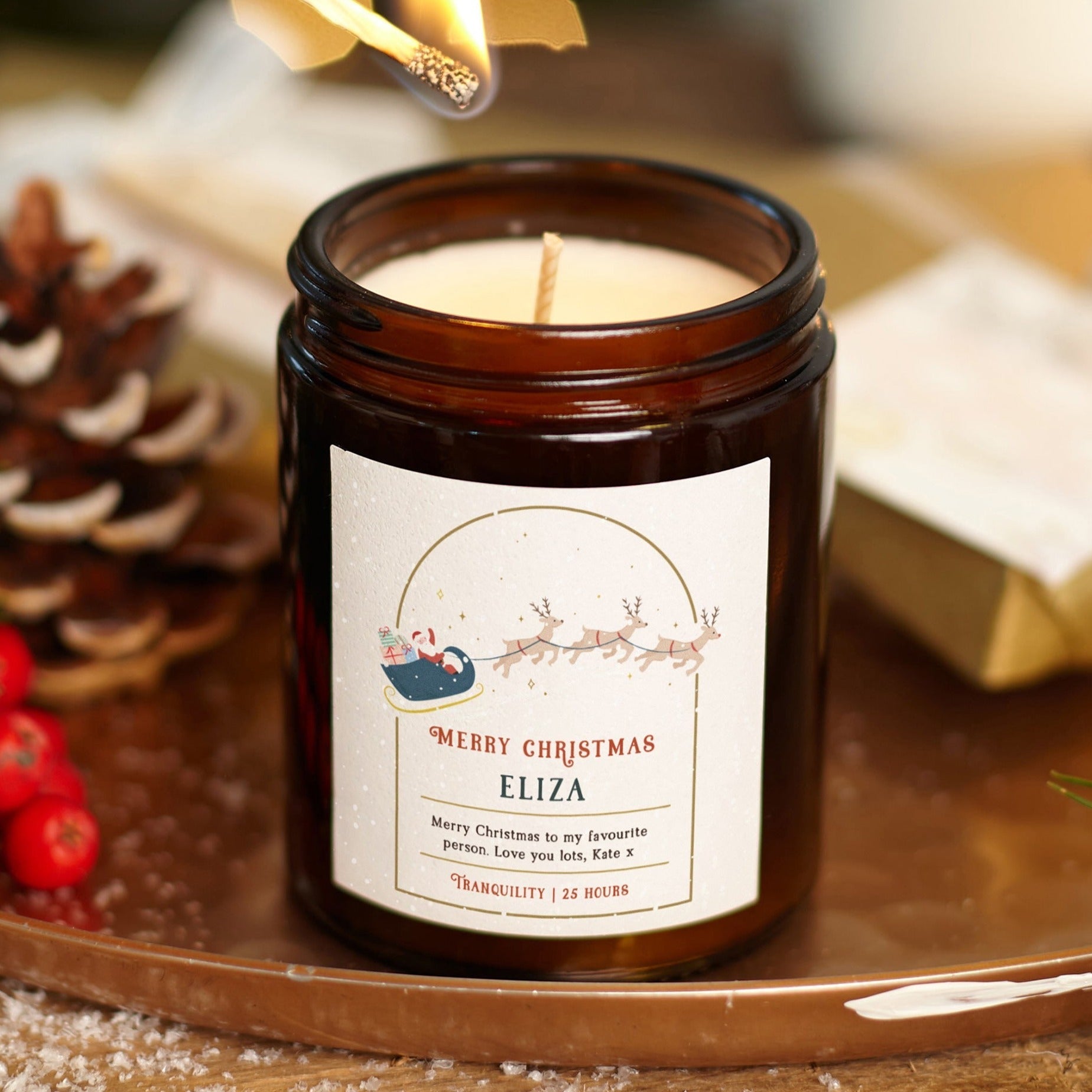 Secret Santa for Her Personalised Soy Candle - Kindred Fires