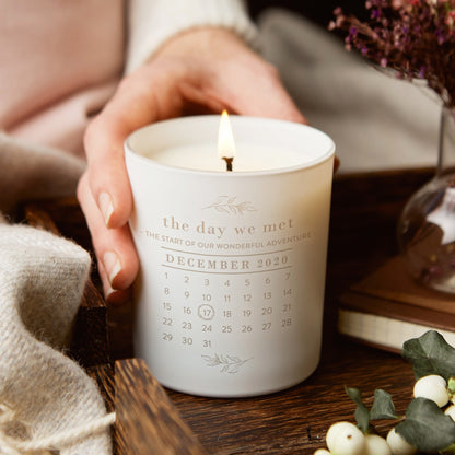 Special Date Gift Glow Through Candle - Kindred Fires