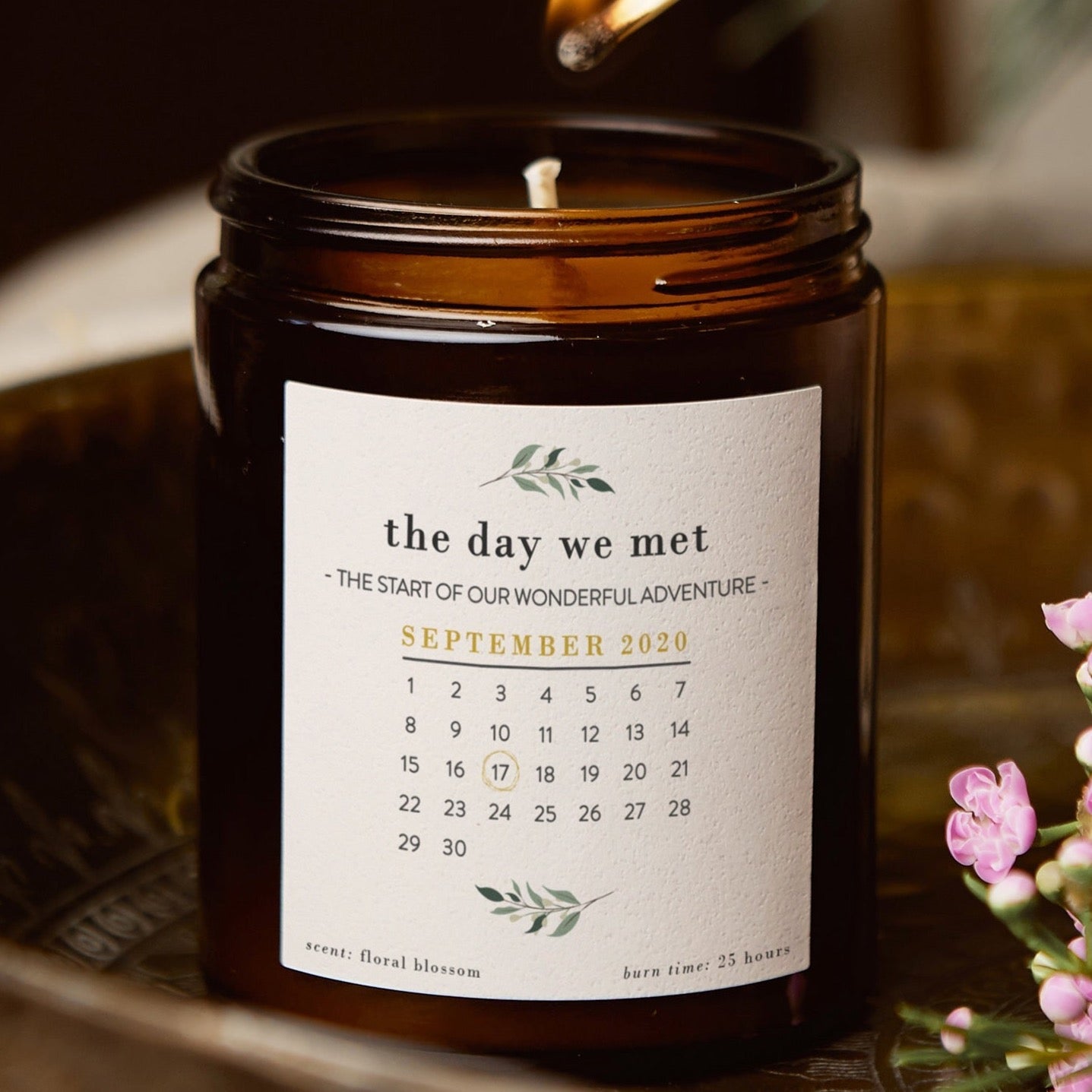 Special Date Personalised Anniversary Gift Candle - Kindred Fires