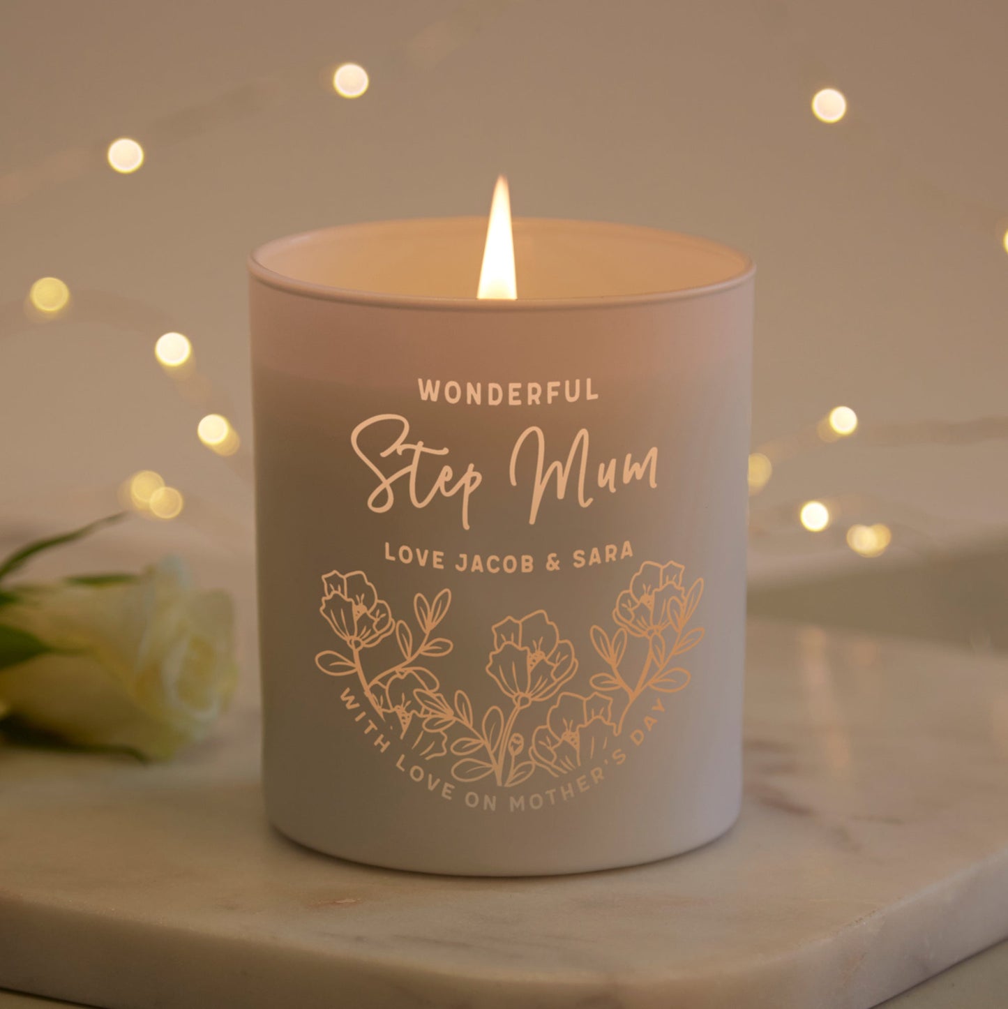 Step Mum Mother's Day Gift Personalised Candle - Kindred Fires