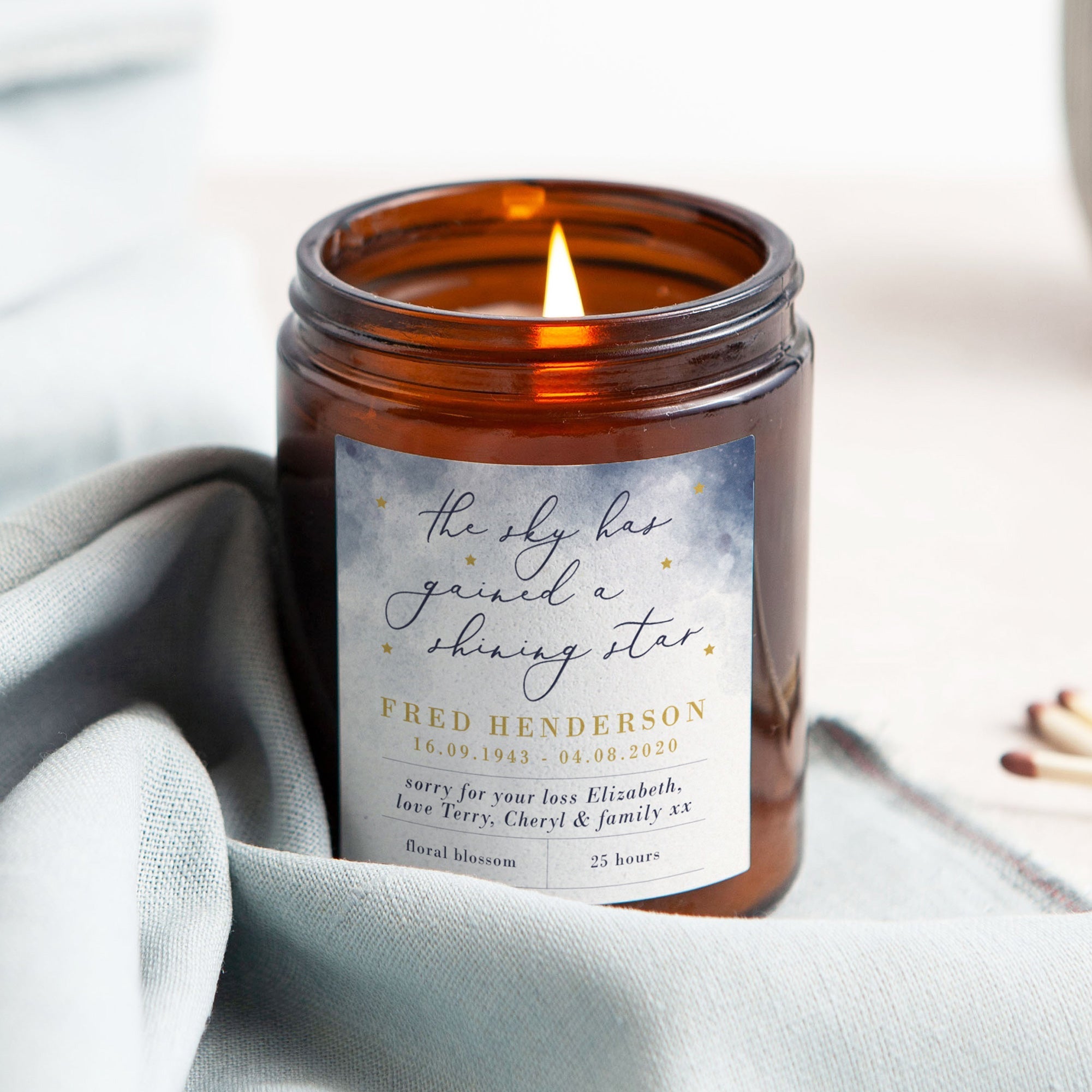 Sympathy Gift Remembrance Candle - Kindred Fires