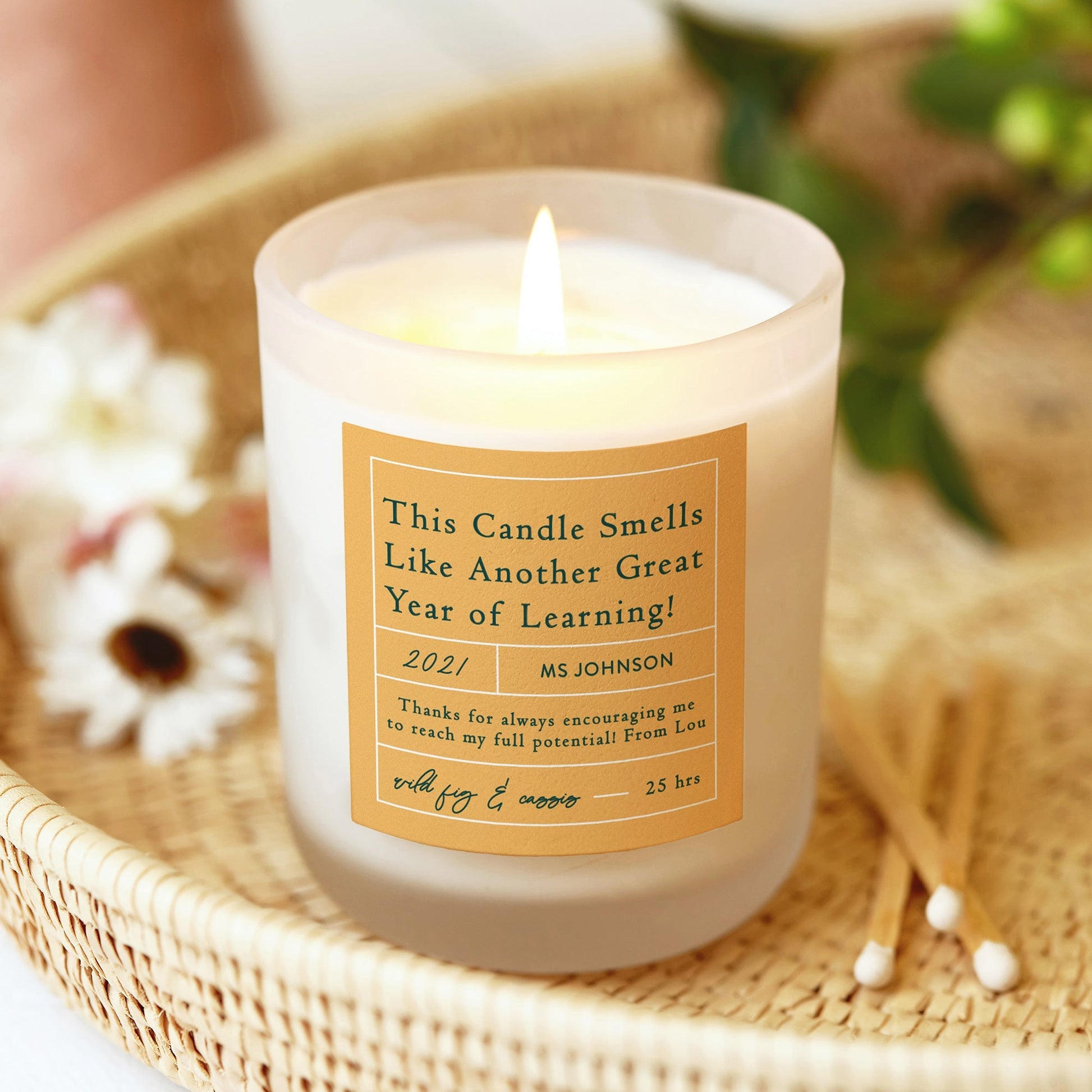 Teacher Gift Fun Personalised Candle - Kindred Fires