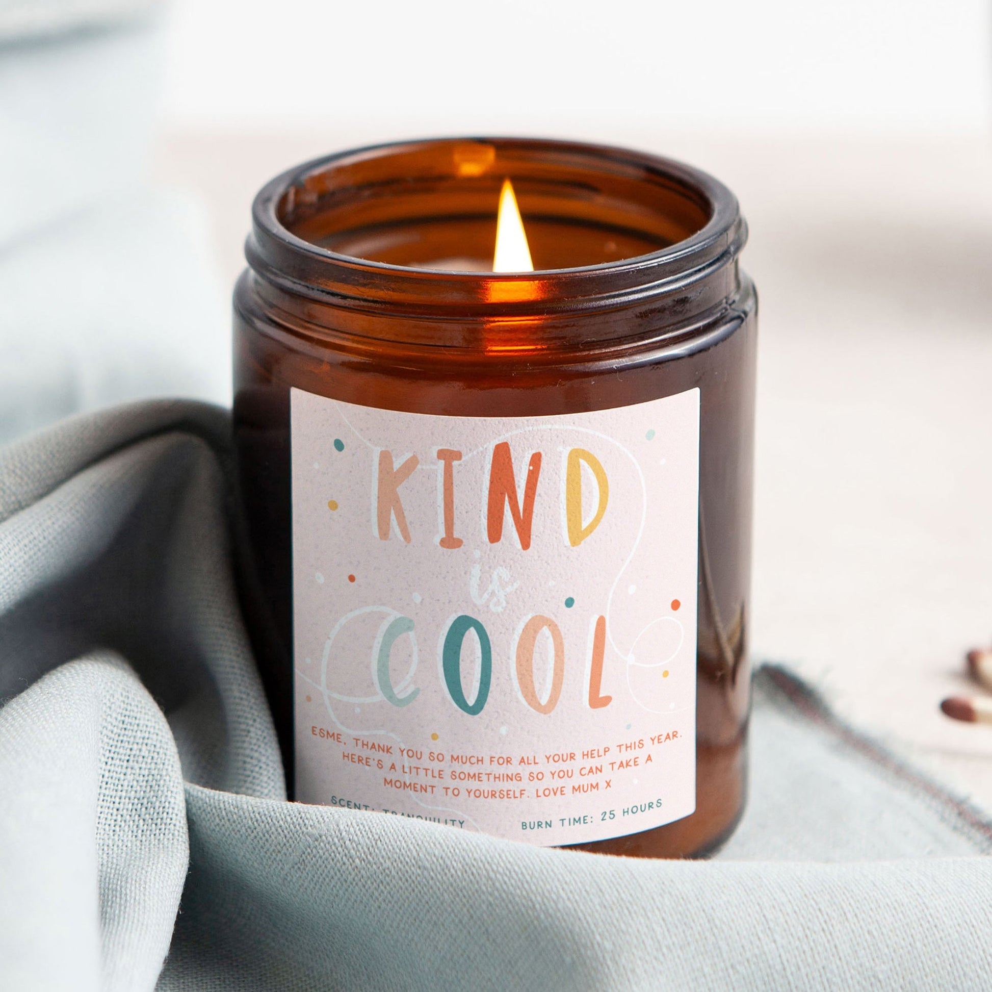 Thank You Gift Candle Kind is Cool - Kindred Fires
