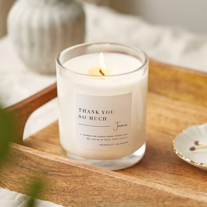 Thank You Gift Minimalist Luxury Scented Candle - Kindred Fires