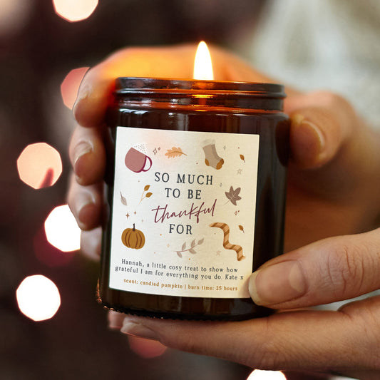 Thanksgiving Gift Thankful Candle - Kindred Fires