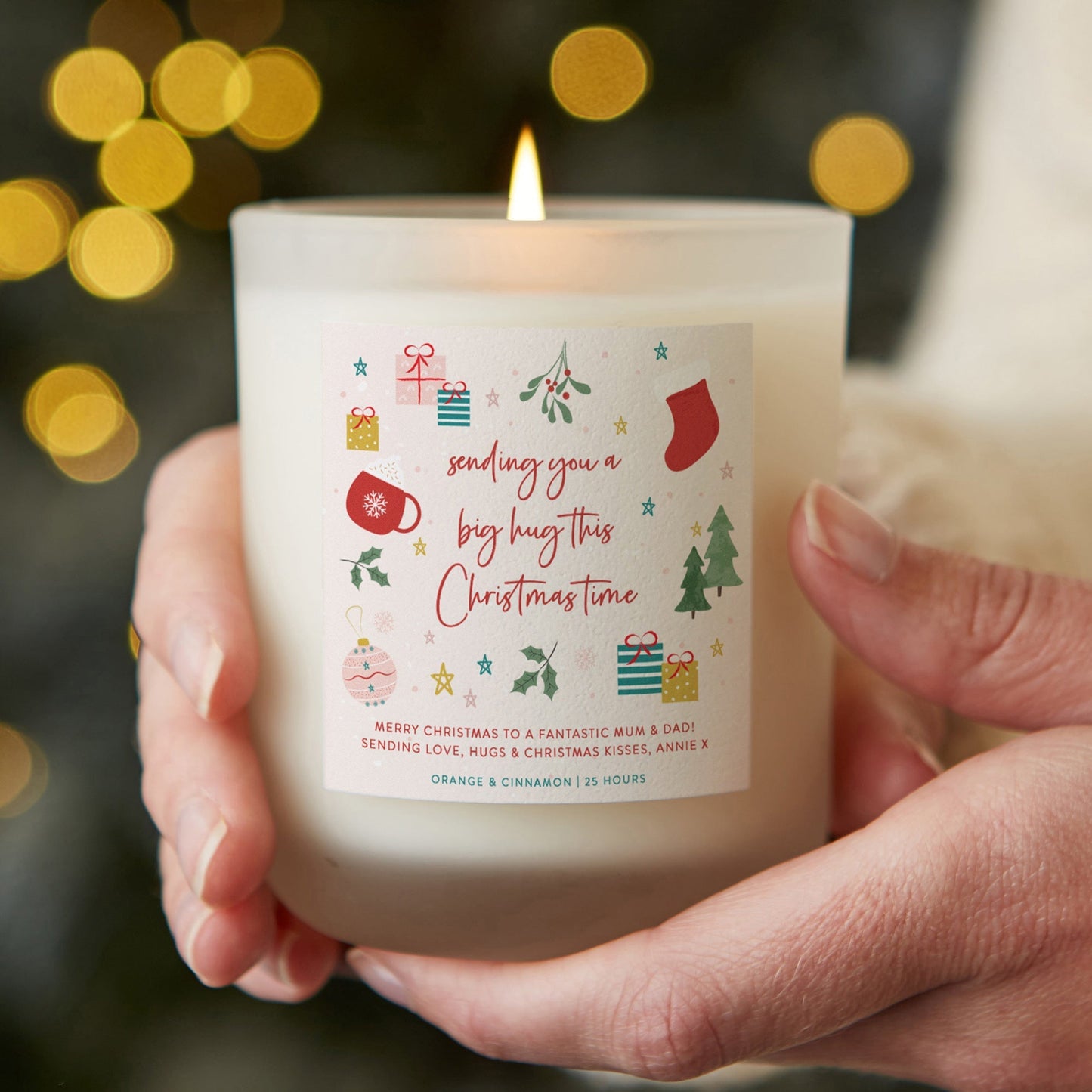 Thinking of You Christmas Gift Hug Candle - Kindred Fires