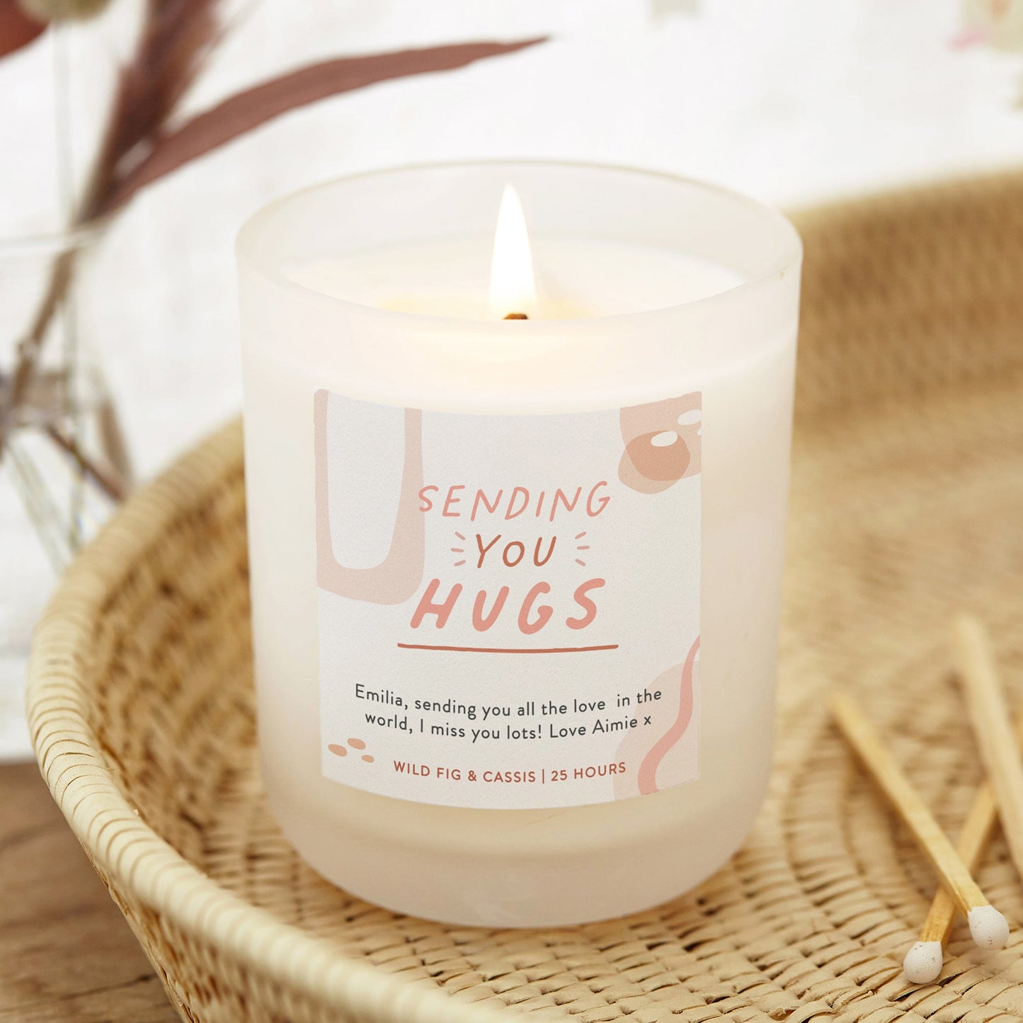 Thinking of You Gift Big Hug Personalised Candle - Kindred Fires