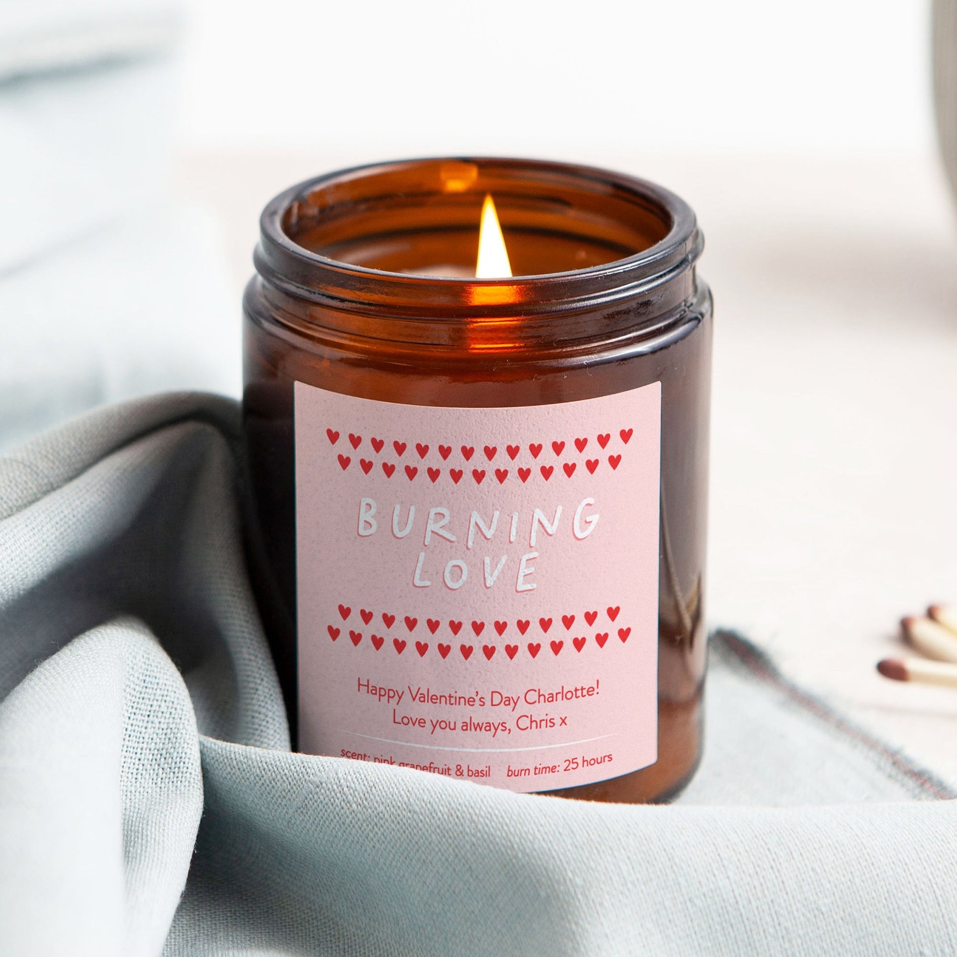 Valentine's Day Gift Burning Love Candle - Kindred Fires