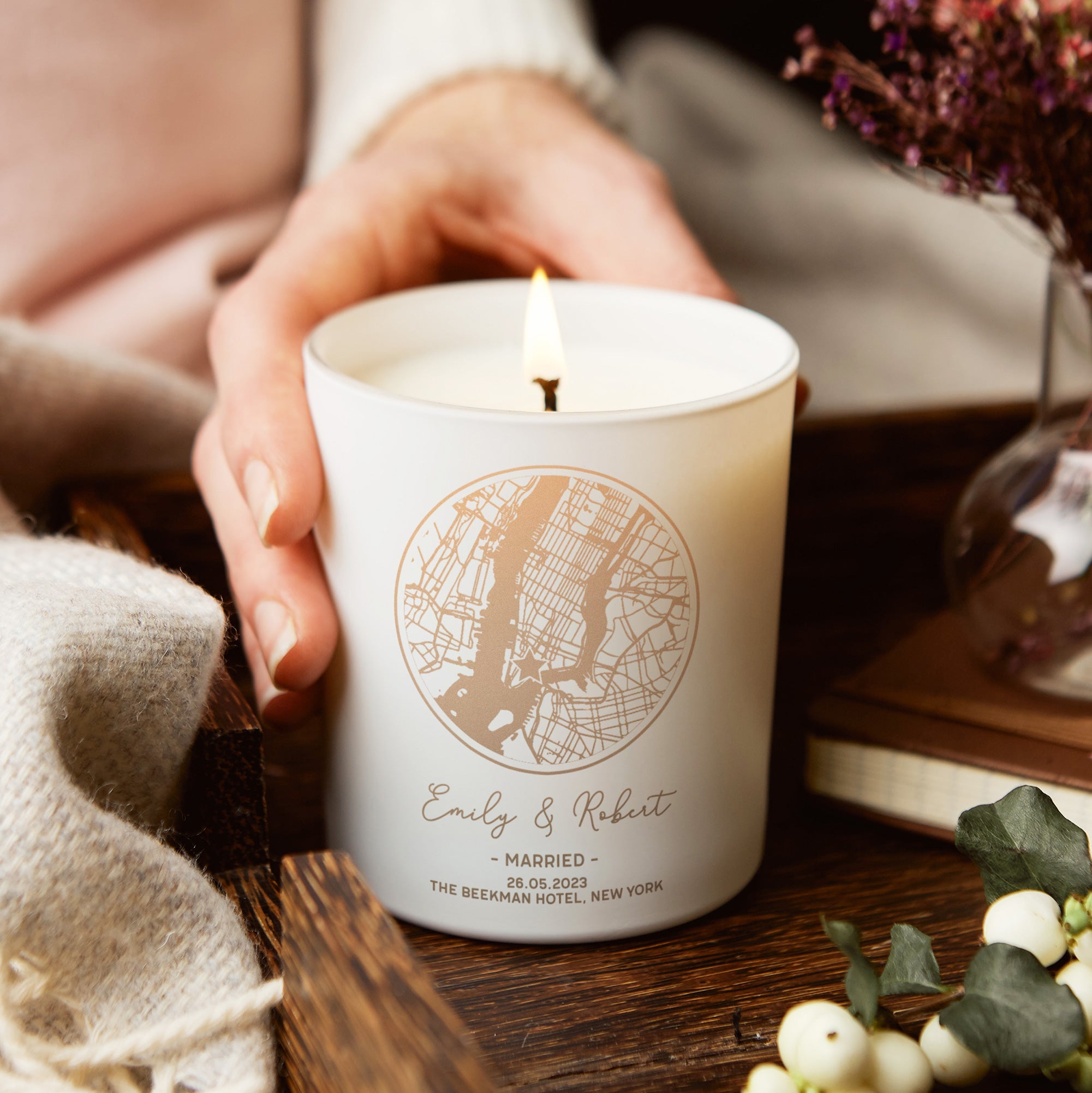 Custom wedding store candles