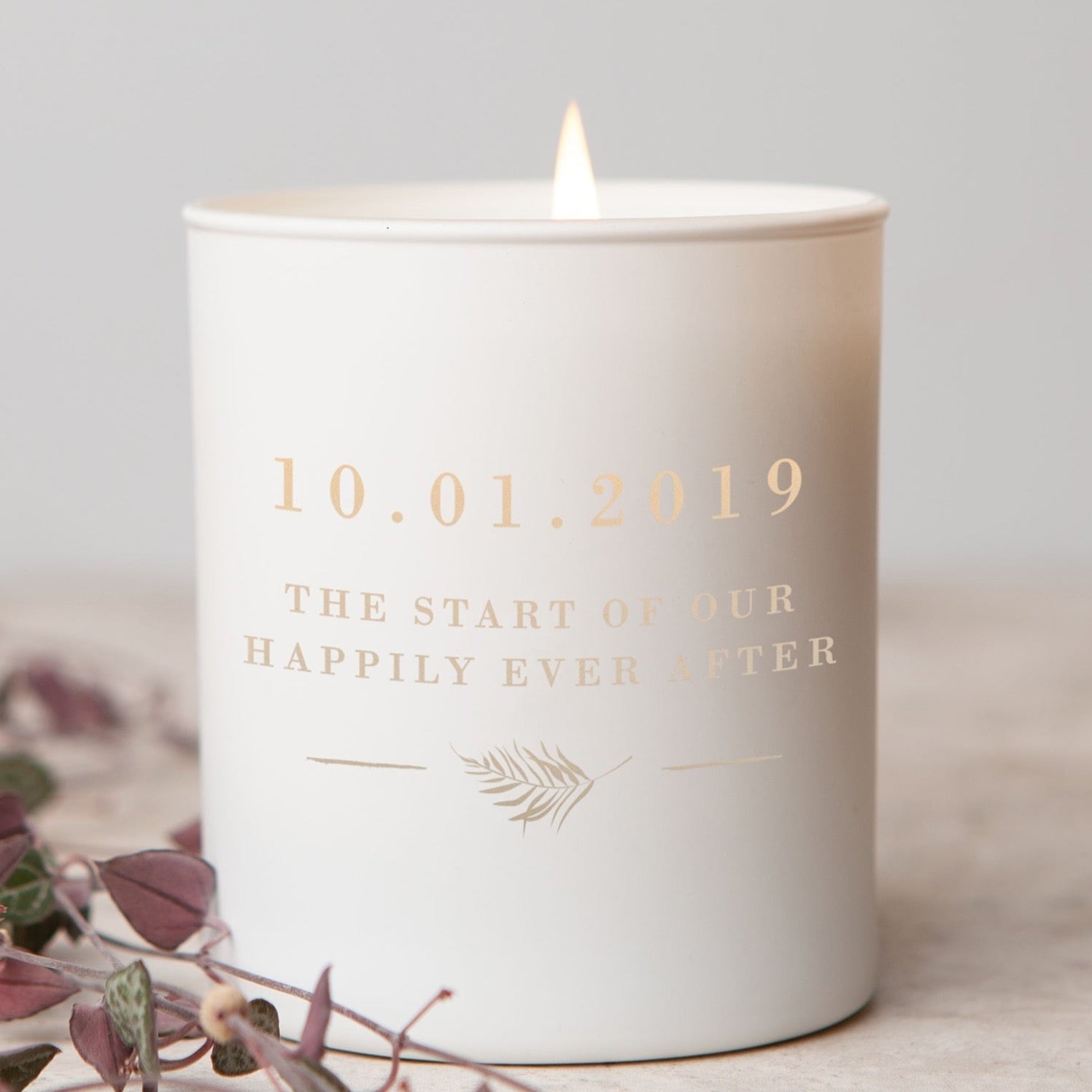 Wedding Gift Luxury Candle Wedding Date - Kindred Fires