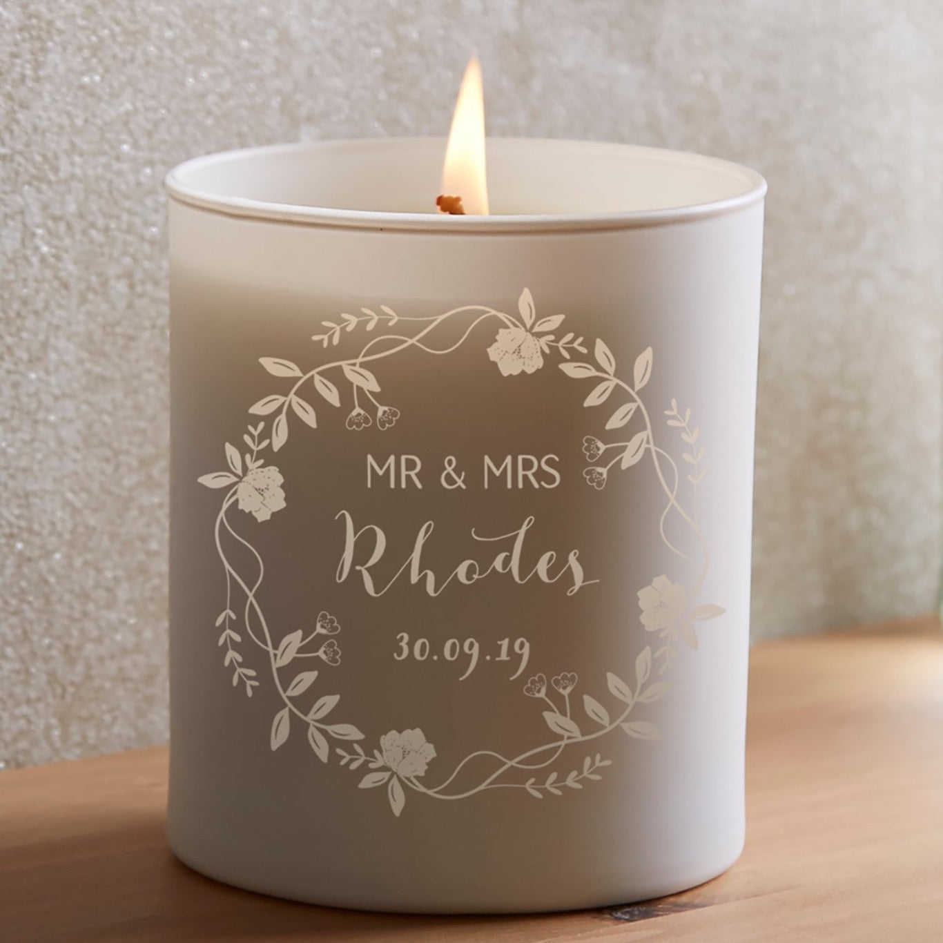 Wedding Gift Personalised Scented Candle - Kindred Fires