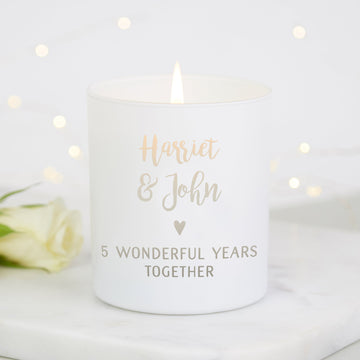 Wife Anniversary Gift Personalised Candle - Kindred Fires