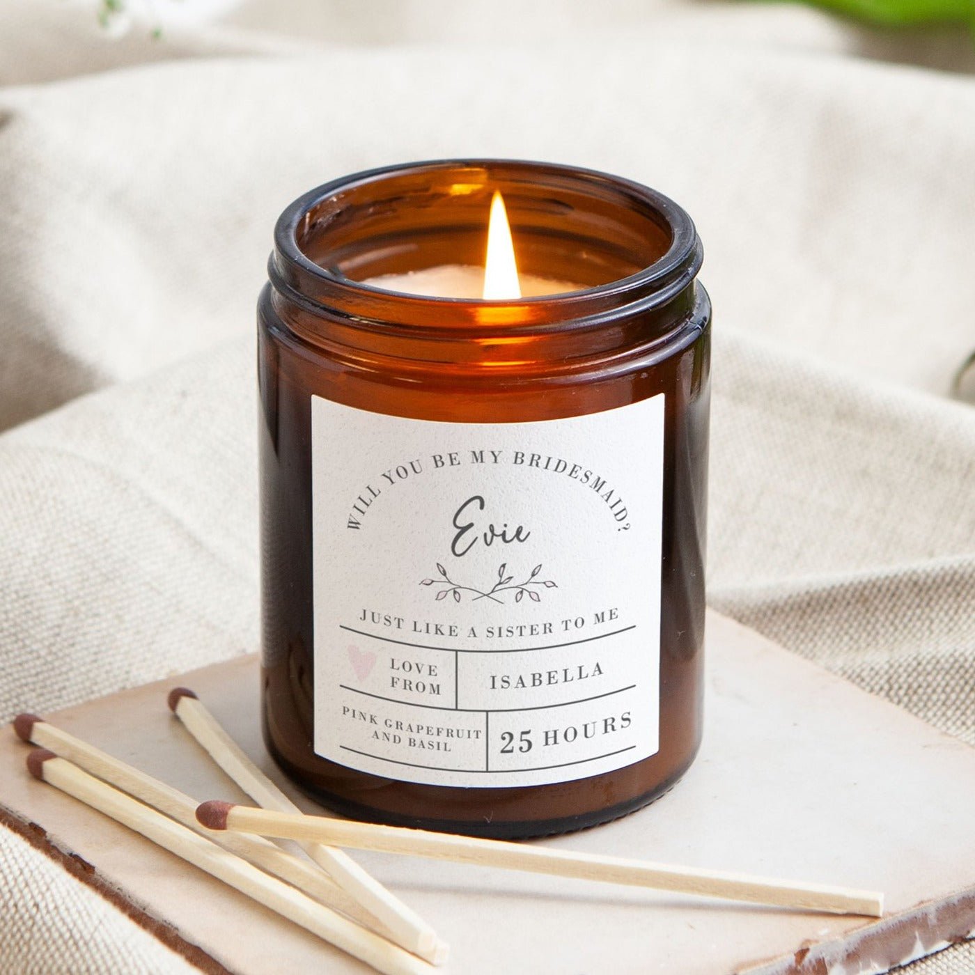 Will You Be My Bridesmaid Candle Gift - Kindred Fires