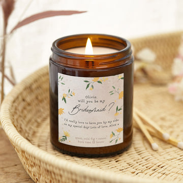 Will You Be My Bridesmaid Floral Candle - Kindred Fires