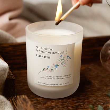 Will You Be My Maid of Honour Personalised Candle - Kindred Fires