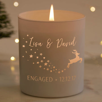 Winter Engagement Gift Personalised Candle - Kindred Fires
