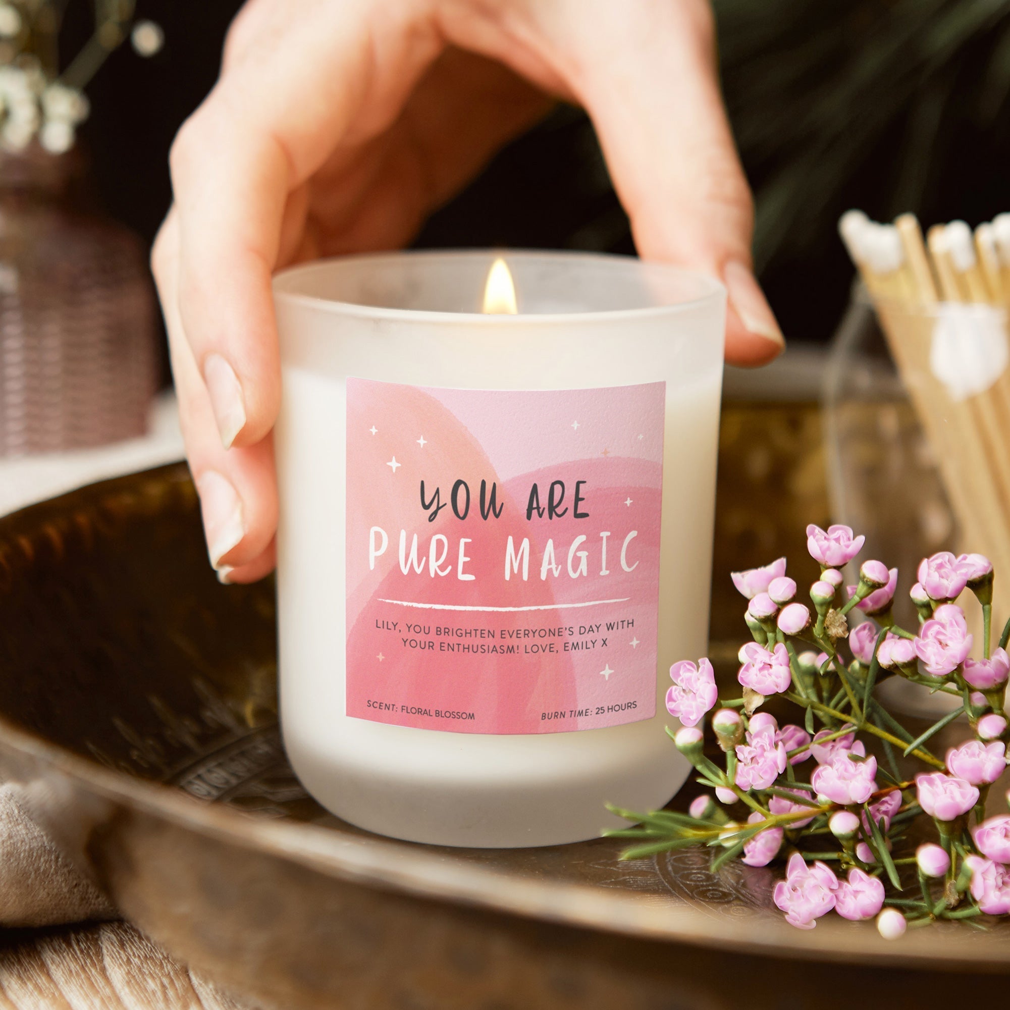 You Are Pure Magic Pink Candle - Kindred Fires